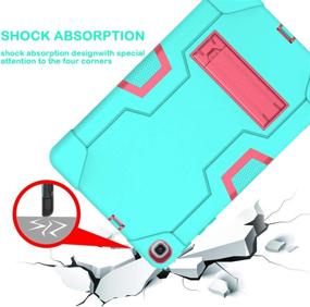 img 2 attached to 📱 Cantis Teal+Rose Red Galaxy Tab A 10.1 2019 Case (SM-T510/T515) - Slim Shockproof Rugged Case | High Impact Full Body Protection for Samsung Galaxy Tab A 10.1 2019 Release