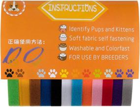 img 2 attached to 🐾 30cm Whelping Collars for Newborn Dogs & Kittens - AIEX Assorted Colors Puppy ID Collars with Adjustable Bands for Pet Identification