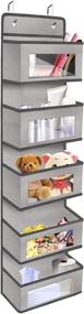 img 4 attached to 🏷️ Coastal Rose Over the Door Organizer: 5 Pocket Hanging Storage Shelves with Metal Hooks for Nursery, Bedroom, Bathroom, Office - Grey