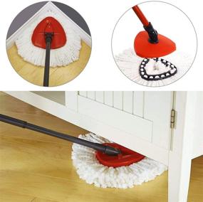 img 1 attached to 8Pack Spin Mop Head Replacements - Easy Clean Microfiber Refills, 🧹 360-Degree Dust Mop Head Replacement for Floor Cleaning - Effortless Wringing Included