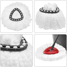 img 2 attached to 8Pack Spin Mop Head Replacements - Easy Clean Microfiber Refills, 🧹 360-Degree Dust Mop Head Replacement for Floor Cleaning - Effortless Wringing Included