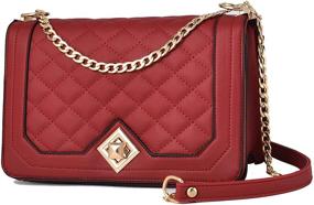 img 4 attached to Lightweight Designer Vegan Leather Quilted Crossbody Bags for Women - Zipper Shoulder Bag, Small, Purses, and Handbags