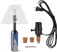 bottle lamp kit with 9mm glass drill bit: transform wine & liquor bottles into stylish uno slip-on socket lamps with ul listed wiring parts and 8ft black cord логотип