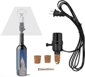 img 4 attached to Bottle Lamp Kit with 9mm Glass Drill Bit: Transform Wine & Liquor Bottles into Stylish UNO Slip-On Socket Lamps with UL Listed Wiring Parts and 8ft Black Cord