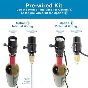 img 1 attached to Bottle Lamp Kit with 9mm Glass Drill Bit: Transform Wine & Liquor Bottles into Stylish UNO Slip-On Socket Lamps with UL Listed Wiring Parts and 8ft Black Cord