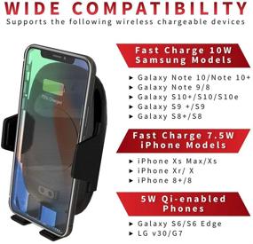 img 3 attached to Wireless Car Charger Mount SahmSparks - Auto Clamping USB C - Smart Sensor - Fast 10W - iPhone Xs/XS Max/XR/X/8/8+; Samsung Galaxy S10/S10+S9/S9+S8/S8+