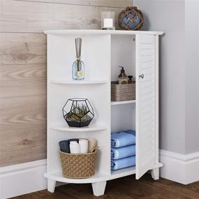 img 3 attached to 🔳 White RiverRidge Floor Cabinet featuring Side Shelves