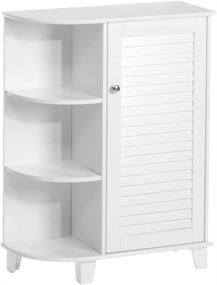 img 4 attached to 🔳 White RiverRidge Floor Cabinet featuring Side Shelves