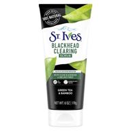 🍃 st. ives blackhead clearing face scrub: green tea & bamboo, oil-free salicylic acid acne medication, 100% natural exfoliants, 6 oz logo