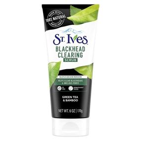 img 4 attached to 🍃 St. Ives Blackhead Clearing Face Scrub: Green Tea & Bamboo, Oil-Free Salicylic Acid Acne Medication, 100% Natural Exfoliants, 6 oz