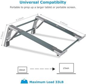 img 2 attached to 💻 Laptop Riser for Desk - Adjustable Height Ergonomic Computer Stand, Stable Aluminum Elevator for up to 17-inch Laptops, Supports Vertical Tablet Holding (LS8003)