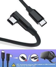 img 2 attached to 🔌 Basesailor Oculus Link Cable 20 FT: Кабель высокой скорости USB C с двумя коннекторами, USB C 3.0 VR с усилителем сигнала - совместимый с Oculus Quest 1/Quest 2 - провод с 90-градусным разъемом типа C и комплектом из 16 разъемов под прямым углом!