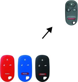 img 3 attached to BAR Autotech Remote Key Silicone Rubber Keyless Entry Shell Case Fob And Key Skin Cover Fit For Honda Accord Civic Del Sol CR-V Insight Odyssey Pilot Prelude S2000 Acura CL Integra (Black Blue)