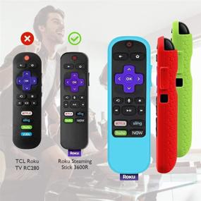 img 3 attached to 📺 Enhanced Protection for TCL Roku TV Remote: 3-Pack Silicone Sleeve - Shockproof, Anti-Slip, Universal Replacement Cover