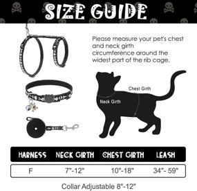 img 3 attached to 🐱 Halloween Glow-in-the-Dark Cat Harness Set - Skull and Bone Patterns, Escape Proof and Adjustable for Outdoor Walking with Safety Buckle