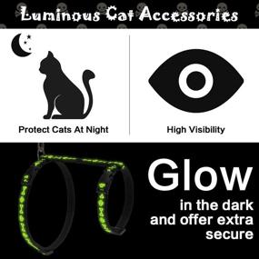 img 2 attached to 🐱 Halloween Glow-in-the-Dark Cat Harness Set - Skull and Bone Patterns, Escape Proof and Adjustable for Outdoor Walking with Safety Buckle