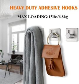 img 3 attached to 🧷 4-Pack Waterproof Stainless Steel Adhesive Towel Hooks - Heavy Duty Hooks for Bathroom, Kitchen, Door, Window, Cabinet - Ideal for Hanging Coats, Hats, and Towels