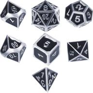 🎲 premium 7 die metal polyhedral dice set with storage bag for rpg dungeons and dragons game & d&d math teaching логотип