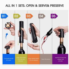 img 2 attached to 🍷 4-in-1 Electric Wine Accessories Set for Men, Dad, Husband - Mafiti Wine Gifts for Him, Perfect for Fathers Day, Christmas, Birthdays - Includes Wine Bottle Opener, Pourer, Aerator, and Stopper - Ideal Gift for Women