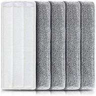 15 x 5 inch washable microfiber mop pad - 5 pack commercial replacement pads for wet or dry floor cleaning | professional home and office cleaning supplies logo