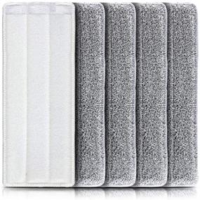 img 4 attached to 15 x 5 Inch Washable Microfiber Mop Pad - 5 Pack Commercial Replacement Pads for Wet or Dry Floor Cleaning | Professional Home and Office Cleaning Supplies