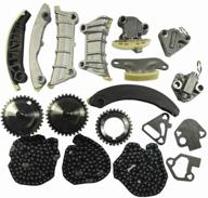 🔧 high-quality engine timing chain kit with chain guide tensioner sprocket - fits cadillac cts srx sts, gmc acadia, chevy equinox malibu traverse, buick allure enclave lacrosse - 2.8l 3.0l 3.6l dohc 24v - superior replacement # 9-0753s logo