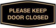 signs bylita fancy please keep door closed sign (black gold) - medium logo