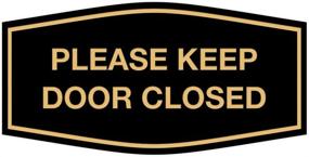 img 1 attached to Signs ByLITA Fancy Please Keep Door Closed Sign (Black Gold) - Medium