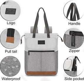 img 3 attached to 🎒 Stylish Grey Orvilly Backpack Purse - Lightweight Daypack Bookbag perfect for Women, College, School, Travel, Work - Fits 14 Inch Laptop, Ideal for Men, Girls, Boys, Students - Suitable for Shopping and Daily Commutes