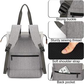 img 2 attached to 🎒 Stylish Grey Orvilly Backpack Purse - Lightweight Daypack Bookbag perfect for Women, College, School, Travel, Work - Fits 14 Inch Laptop, Ideal for Men, Girls, Boys, Students - Suitable for Shopping and Daily Commutes