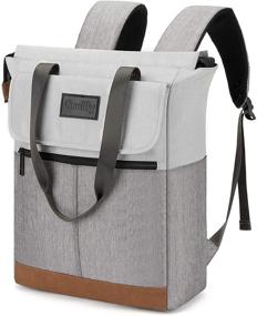 img 4 attached to 🎒 Stylish Grey Orvilly Backpack Purse - Lightweight Daypack Bookbag perfect for Women, College, School, Travel, Work - Fits 14 Inch Laptop, Ideal for Men, Girls, Boys, Students - Suitable for Shopping and Daily Commutes