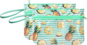 img 4 attached to 🎒 2-Pack Swimsuit Sack Wet Bag Dry Bag by Morgan Home - Dual Pockets, Waterproof Lining for Gym, Beach, Pool - Protects from Sand, Water, More to Keep Items Safe and Dry