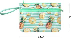 img 2 attached to 🎒 2-Pack Swimsuit Sack Wet Bag Dry Bag by Morgan Home - Dual Pockets, Waterproof Lining for Gym, Beach, Pool - Protects from Sand, Water, More to Keep Items Safe and Dry