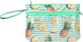 img 3 attached to 🎒 2-Pack Swimsuit Sack Wet Bag Dry Bag by Morgan Home - Dual Pockets, Waterproof Lining for Gym, Beach, Pool - Protects from Sand, Water, More to Keep Items Safe and Dry