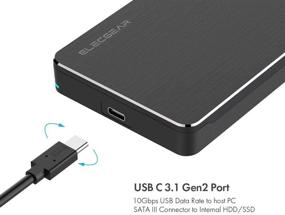 img 2 attached to 🔌 ElecGear USB C 3.1 Gen2 External Disk Enclosure: Portable Caddy Case Converter for 2.5-inch SATA Hard Drive + Type A Cable and USB C Adapter