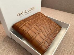 img 1 attached to Get the Glamorous Gaur Gold Luxury Bi Fold Wallet