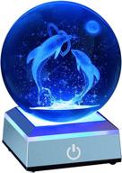 🐬 unique 3d crystal ball dolphin with led light base - perfect dolphin gifts, toys, and décor figurine. ideal nightlight for kids, dolphin lovers, girlfriend, wife, mom, women, girls, boys. birthday and christmas presents. логотип