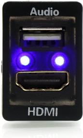 img 1 attached to 🔌 HDMI Socket Mount Cable + USB Audio Input: Enhancing Audio Performance for Toyota Vehicles