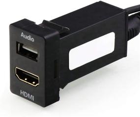 img 4 attached to 🔌 HDMI Socket Mount Cable + USB Audio Input: Enhancing Audio Performance for Toyota Vehicles