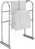 🛁 mygift chrome-plated 5 bar towel stand: efficient 32-inch freestanding bath drying rack logo
