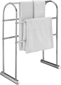 img 4 attached to 🛁 MyGift Chrome-Plated 5 Bar Towel Stand: Efficient 32-Inch Freestanding Bath Drying Rack