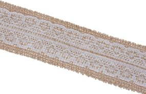 img 2 attached to 🎀 Burlap Ribbon with Lace Unwired 20 Yards: Rustic Jute Ribbon for Crafts, Weddings & Party Décor - Mandala Crafts (Tan, 1.5 Inches)