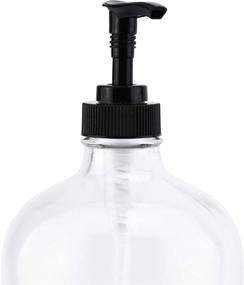 img 1 attached to 🍶 Cornucopia Quart Size Clear Glass Pump Bottles (2-Pack); 32oz Soap Dispensers with Black Plastic Lotion Locking Pumps; Includes Chalk Labels for Improved Organization