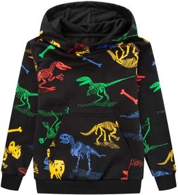 img 4 attached to 🦖 Black HZXVic Dinosaur Sweatshirt Pullover for Boys, Size 6T - Clothing