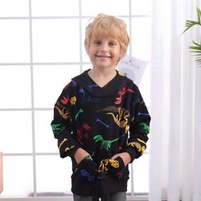 img 3 attached to 🦖 Black HZXVic Dinosaur Sweatshirt Pullover for Boys, Size 6T - Clothing