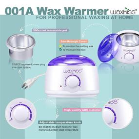 img 1 attached to 🏠 Efficient Home Waxing Kit with Wax Warmer Pot for Hair Removal - Legs, Bikini, Upper Lip, Armpit, Arms - Includes 4 Bags Wax Beans and 10 Wood Spatulas - 110V