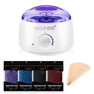 🏠 efficient home waxing kit with wax warmer pot for hair removal - legs, bikini, upper lip, armpit, arms - includes 4 bags wax beans and 10 wood spatulas - 110v logo