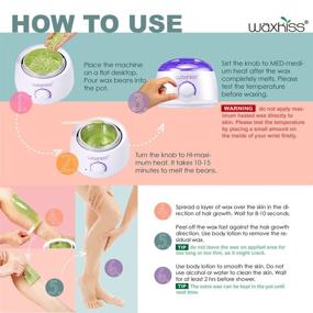 img 3 attached to 🏠 Efficient Home Waxing Kit with Wax Warmer Pot for Hair Removal - Legs, Bikini, Upper Lip, Armpit, Arms - Includes 4 Bags Wax Beans and 10 Wood Spatulas - 110V