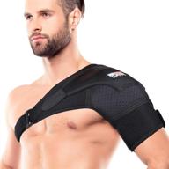 🔥 premium rotator cuff shoulder brace - effective support for men and women with bursitis, dislocated ac joint, labrum tear, tendonitis - black neoprene compression sleeve, l-xl logo