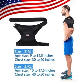 img 3 attached to 🔥 Premium Rotator Cuff Shoulder Brace - Effective Support for Men and Women with Bursitis, Dislocated AC Joint, Labrum Tear, Tendonitis - Black Neoprene Compression Sleeve, L-XL